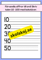 Förvandla siffror till ord