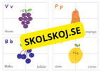 Färgglada pedagogiska kort: Pussel med frukt och grönsaker