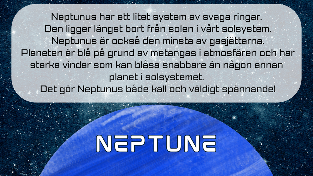 Upptäck solsystemets planeter + Frågor