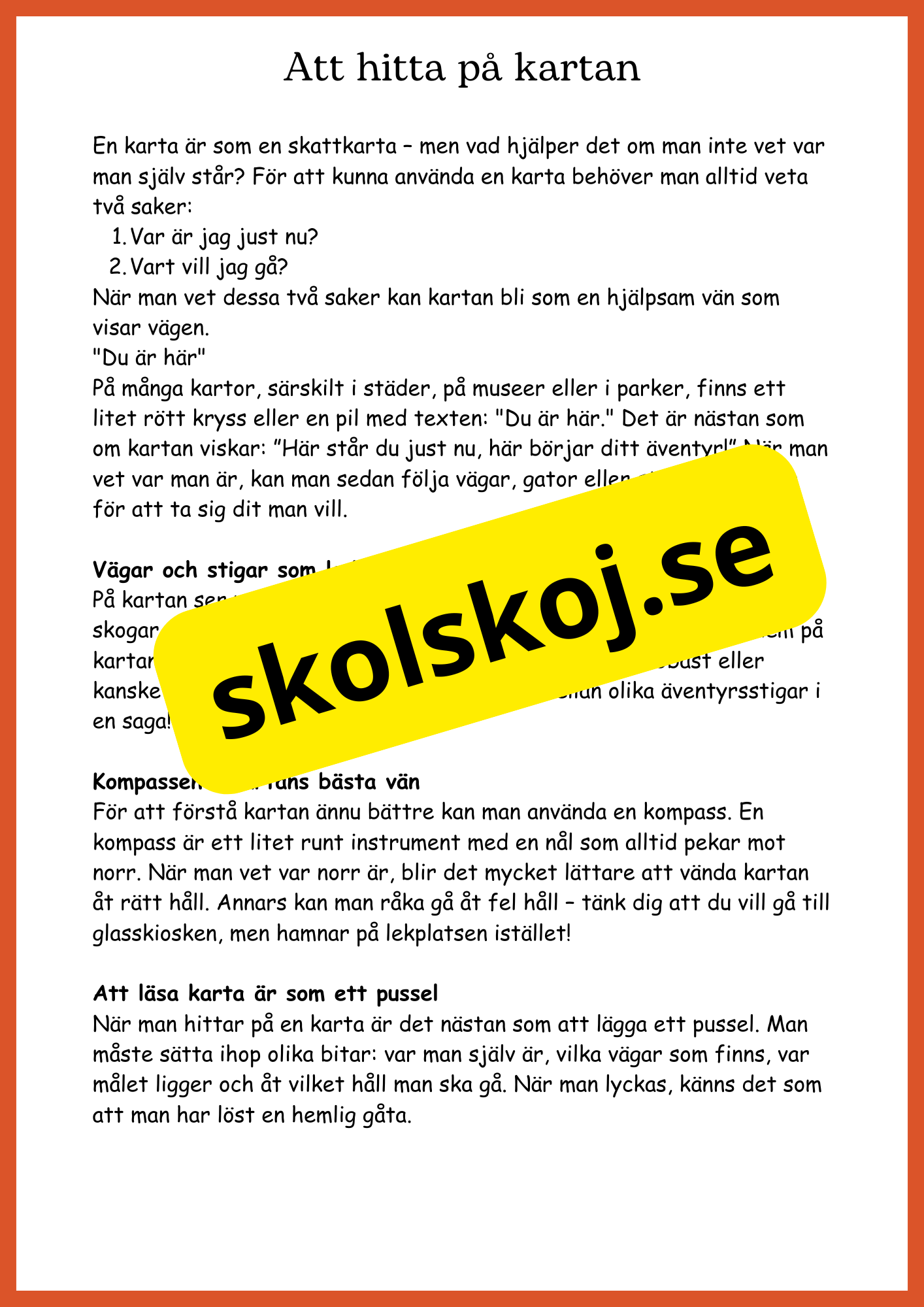 Upptäck kartor - Årskurs 4 - 6
