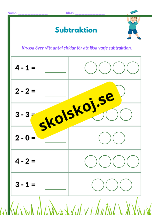 Enkel subtraktion - 0 - 5