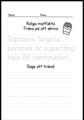 Roliga matfakta - Träna på att skriva