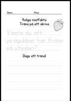 Roliga matfakta - Träna på att skriva
