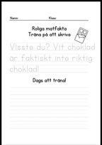 Roliga matfakta - Träna på att skriva