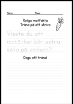 Roliga matfakta - Träna på att skriva