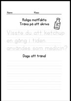 Roliga matfakta - Träna på att skriva