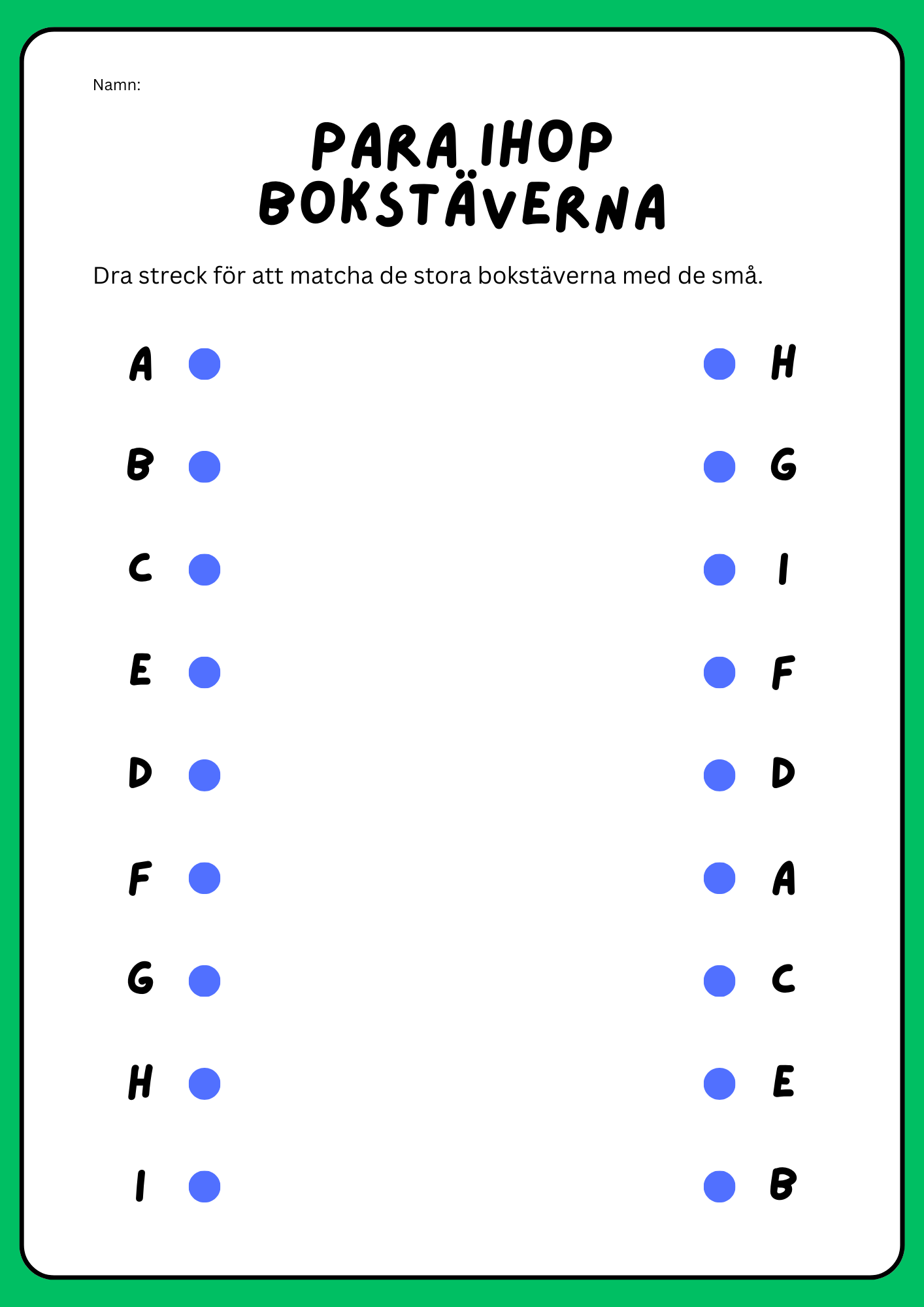 Para ihop bokstäverna - Häfte