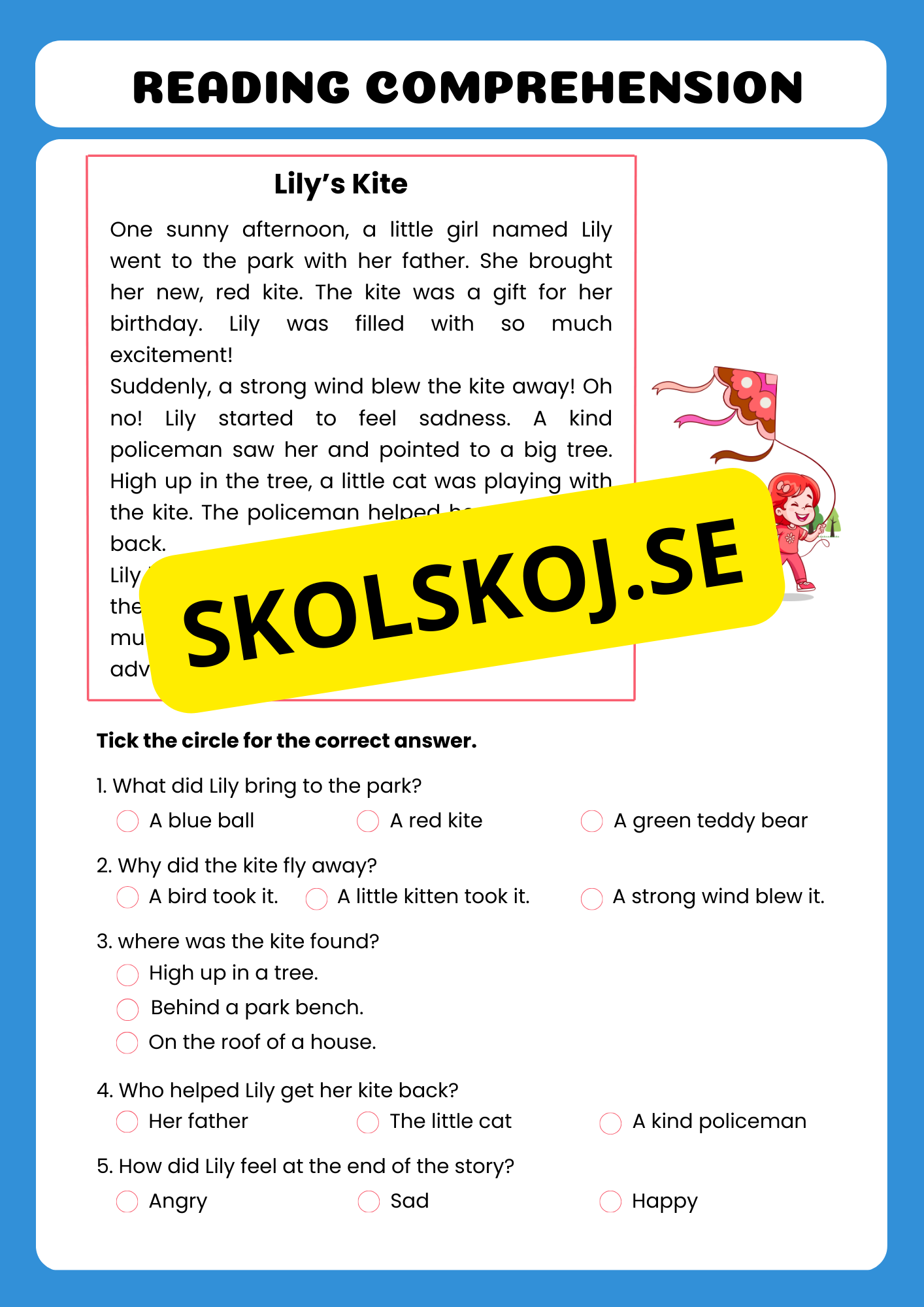 Reading comprehension - Årskurs 5 - 6 - Engelska