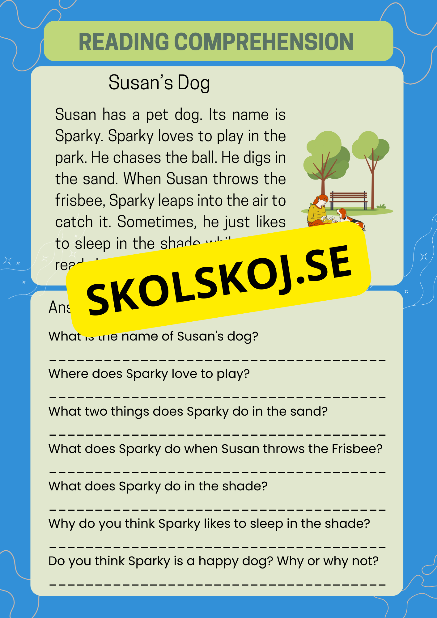 Reading comprehension - Årskurs 5 - 6 - Engelska