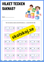 Vilket tecken saknas - Addition och subtraktion