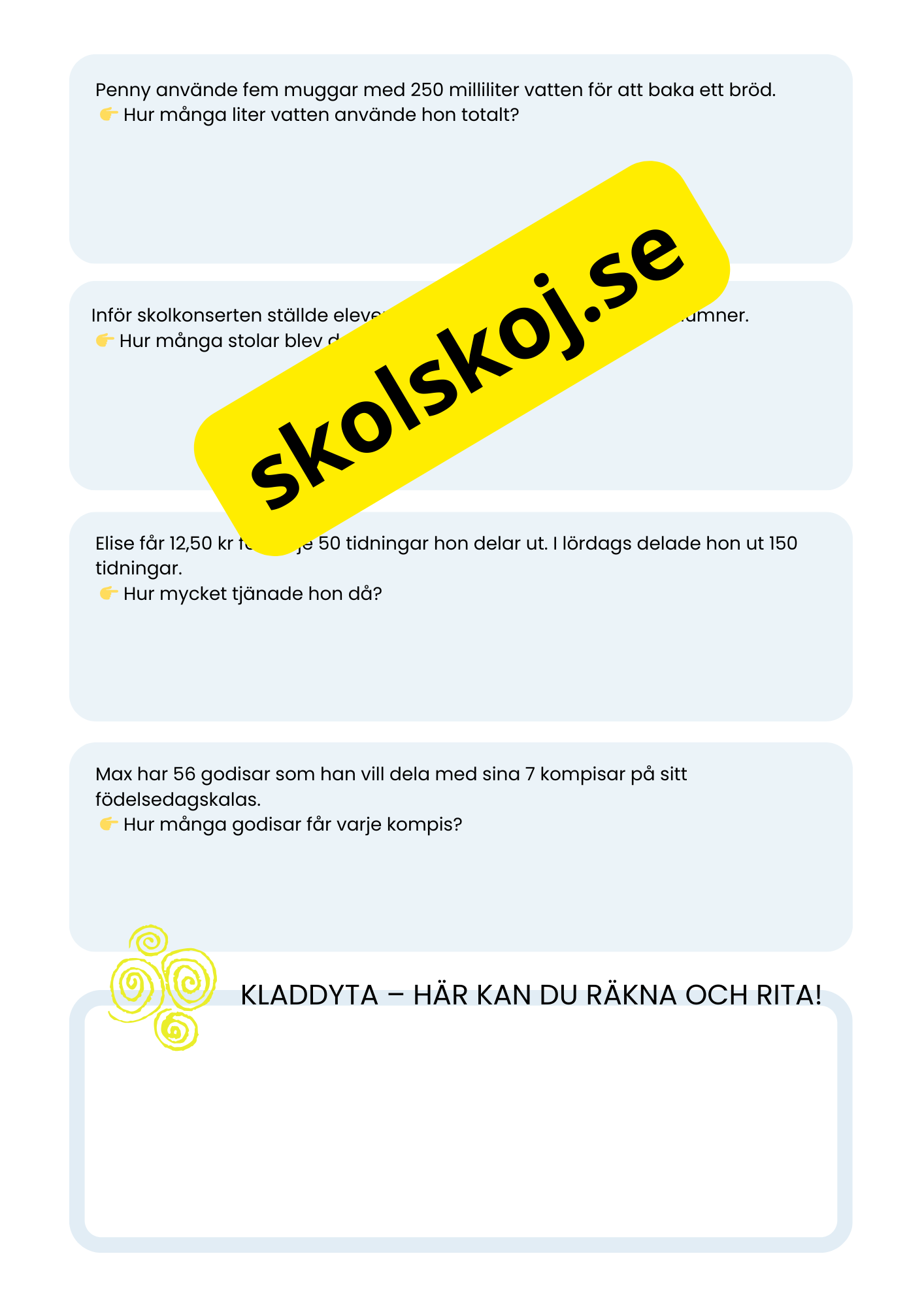 Addition och subtraktion - Problemlösning - Åk 3 - 4