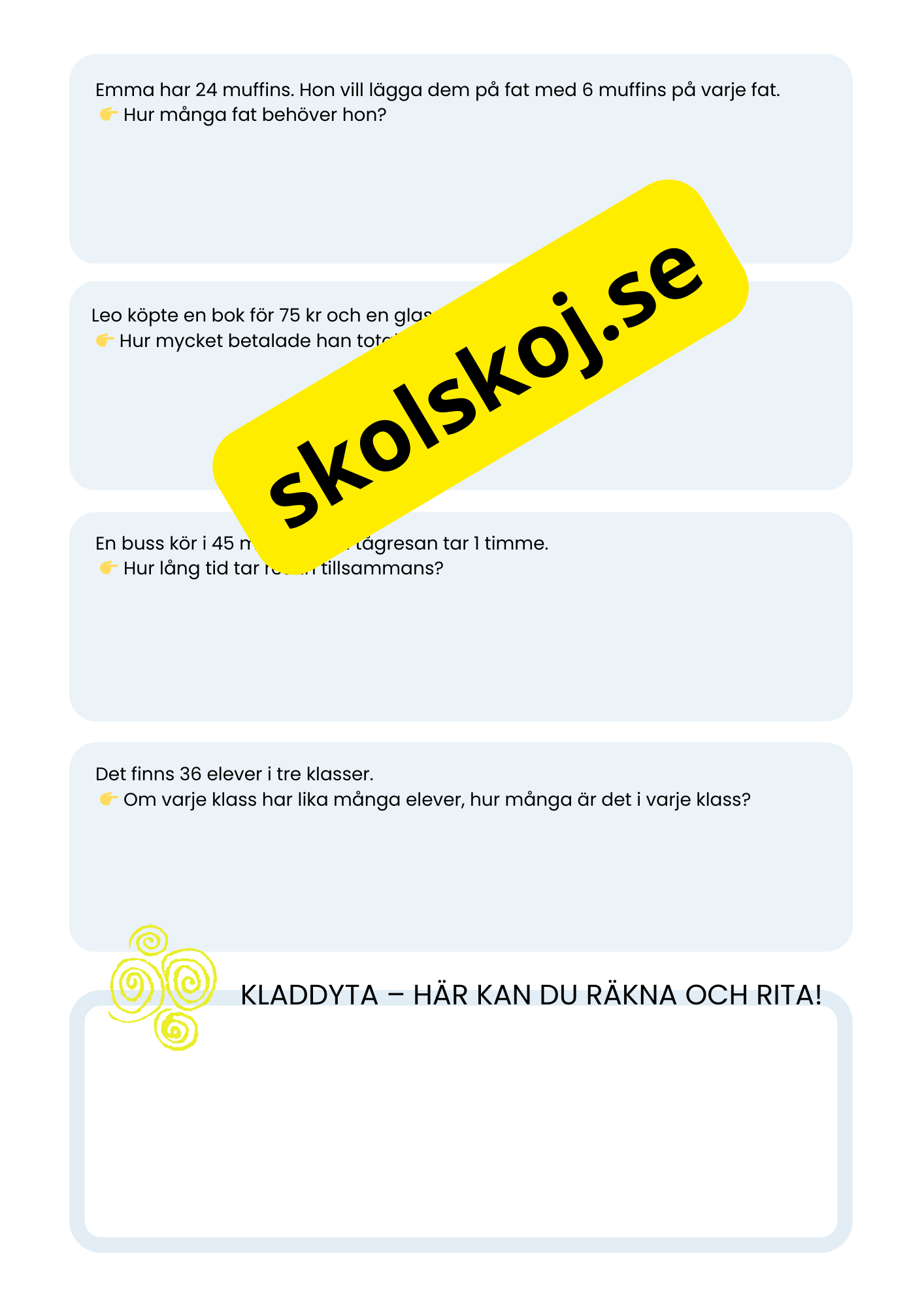 Addition och subtraktion - Problemlösning - Åk 3 - 4
