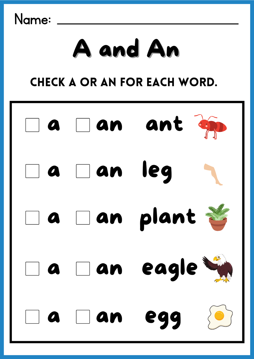 A and an