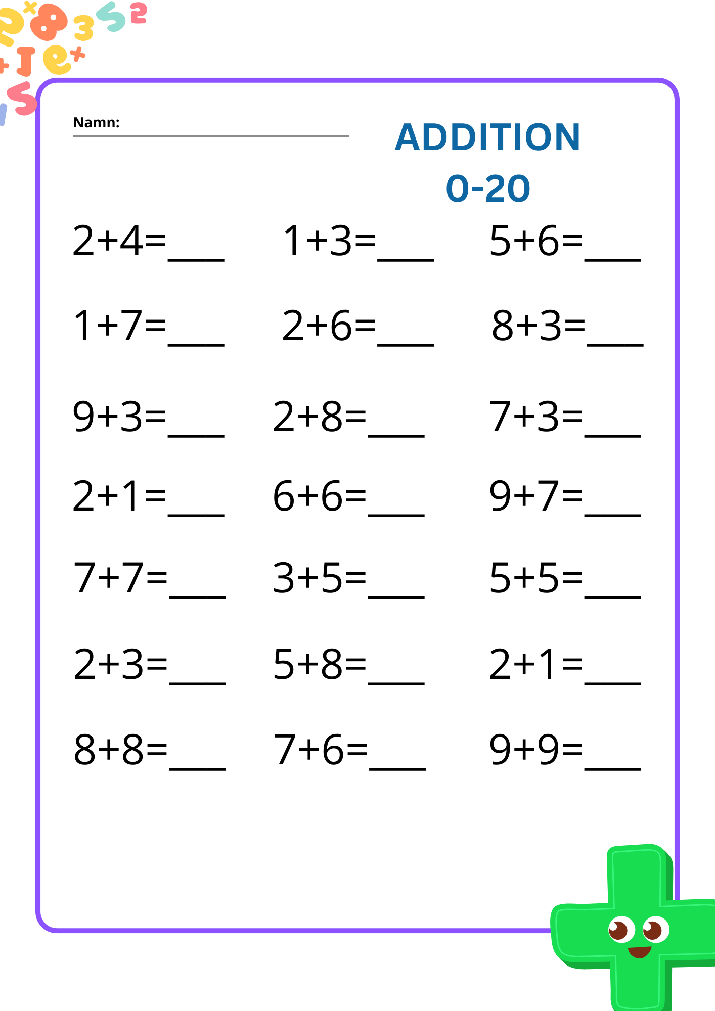Addition - 0-20 - Häfte