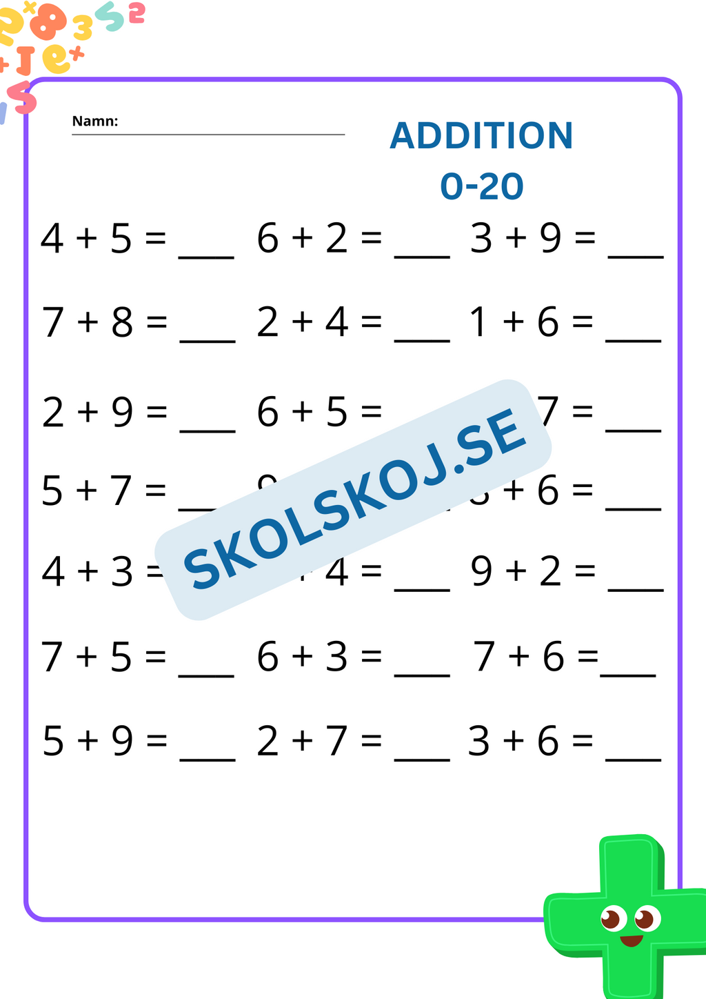 Addition - 0-20 - Häfte
