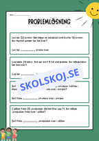 Problemlösning - Matematik - Åk 2 - 3 (Subtraktion)