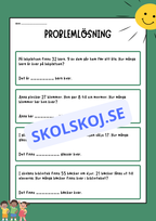 Problemlösning - Matematik - Åk 2 - 3 (Subtraktion)