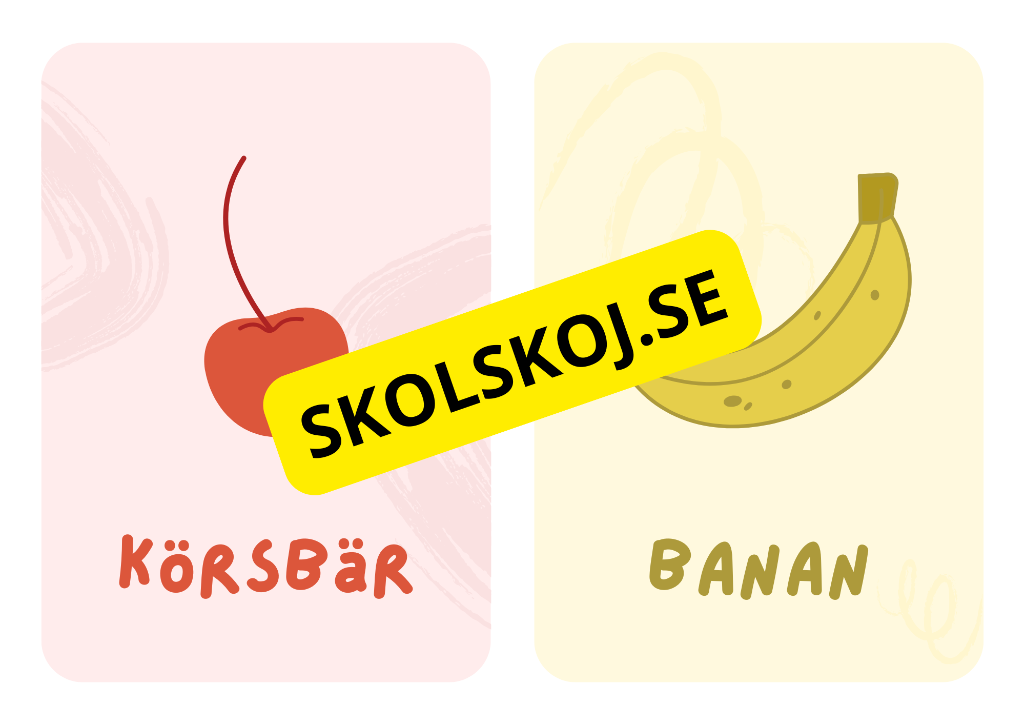 Frukter - Flashkort - A4